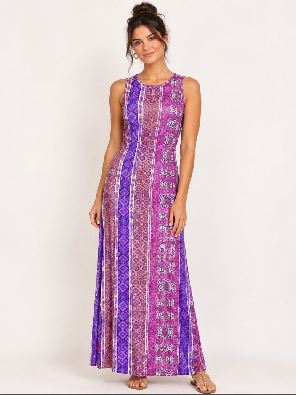 MinkPink Multicolor Aztec Sleeveless Cinch Waist Maxi Dress Size S - Picture 1 of 16